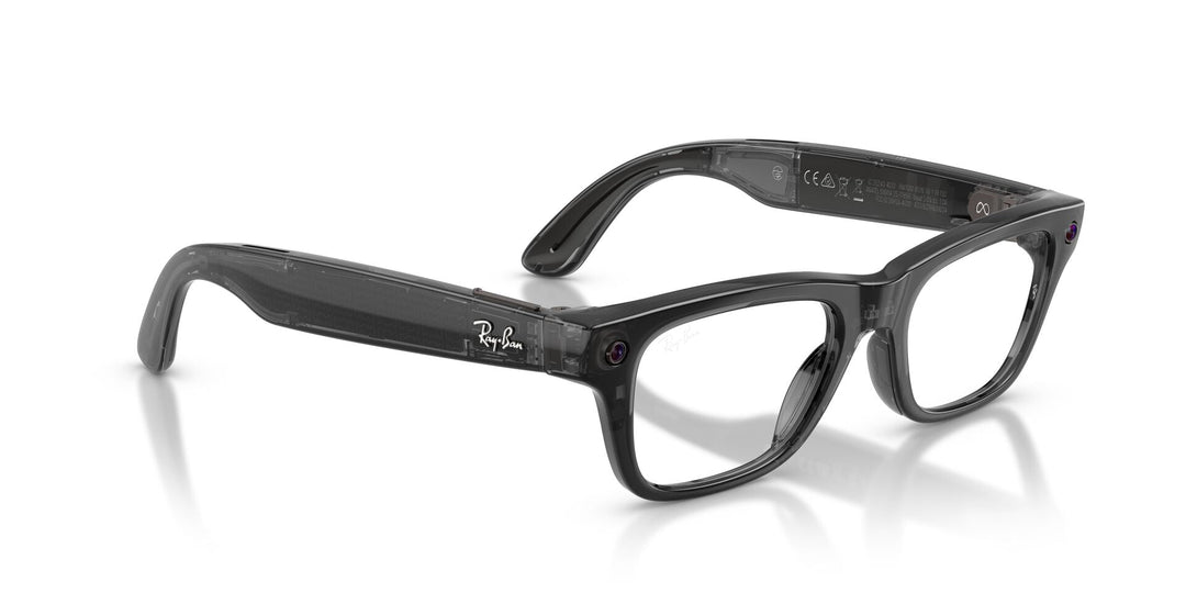 Ray-Ban Meta Blayzer 7001 Large Shiny Transparent Black - Clear