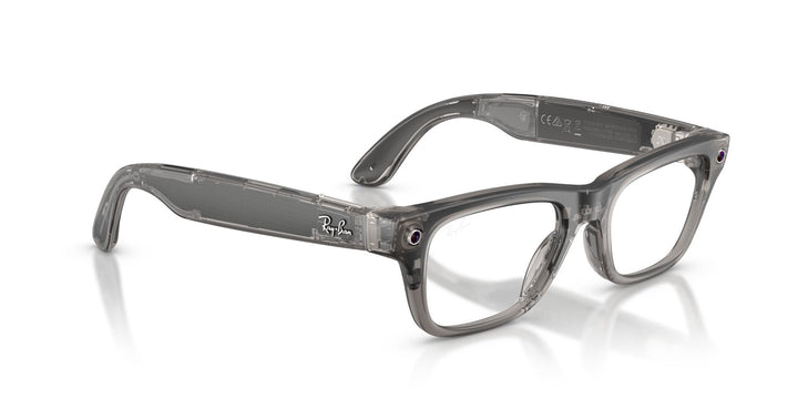 Ray-Ban Meta Blayzer 7001 Large Matte Transparent Ice Grey - Clear