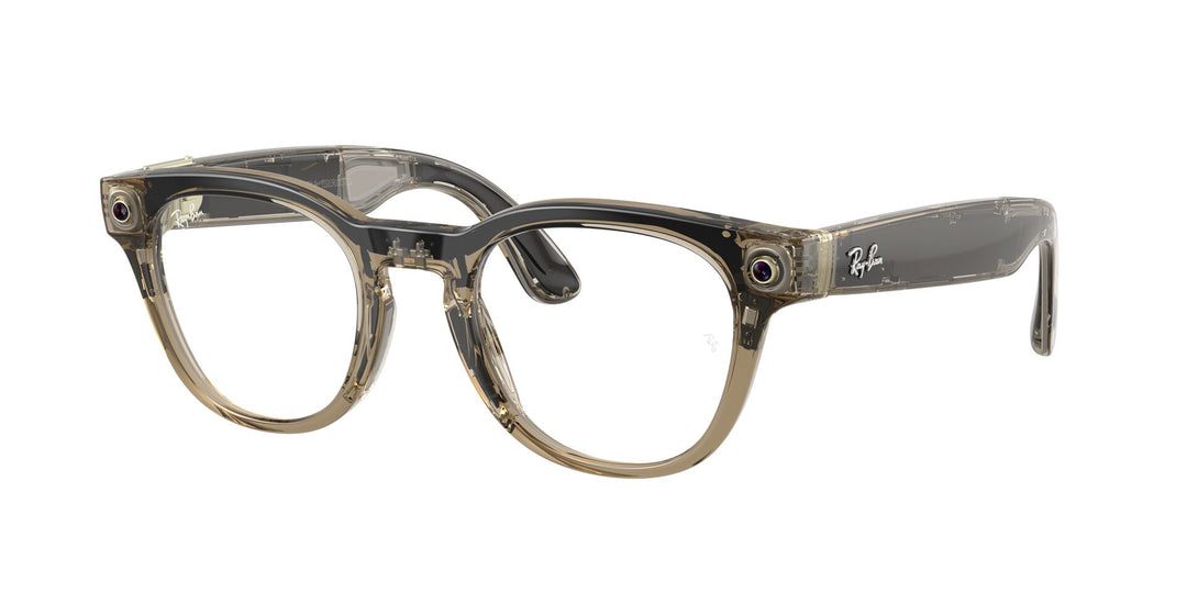 Ray-Ban Meta Scriber 7002 Shiny Transparent Stone Beige - Clear