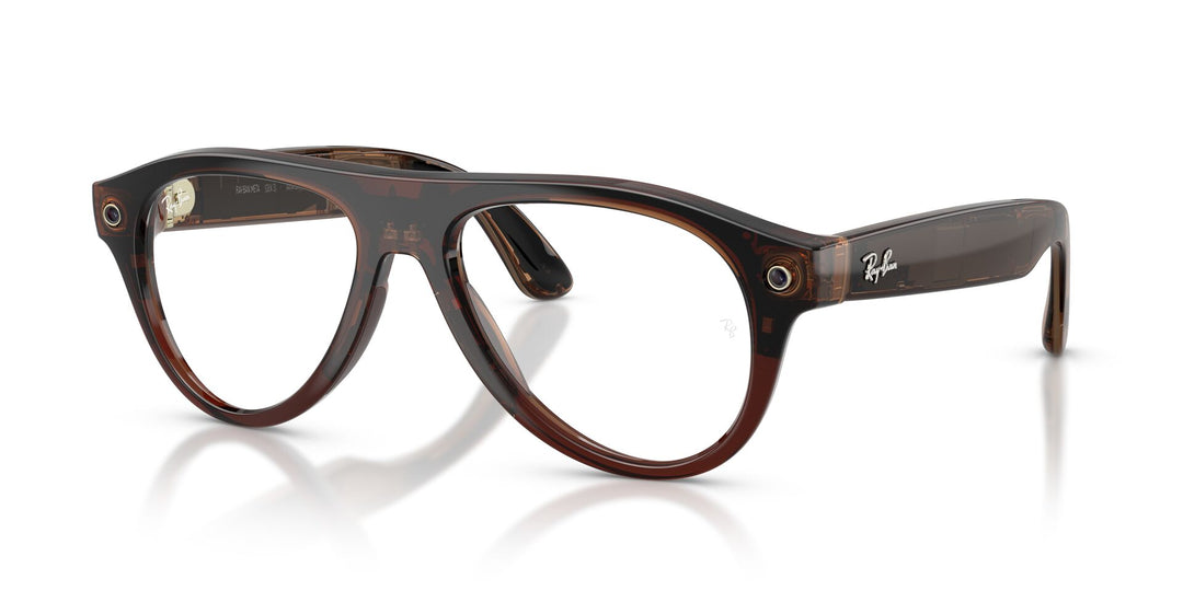 Ray-Ban Meta Gen 3 Aviator Polished Transparent Umber Clear/Jade | RW4016 6912JD - image 2 - 54-18