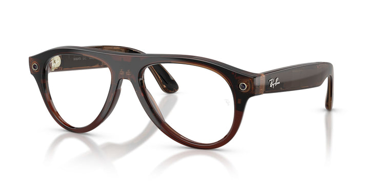 Ray-Ban Meta Gen 3 Aviator Polished Transparent Umber Clear/Jade | RW4016 6912JD - image 2 - 54-18