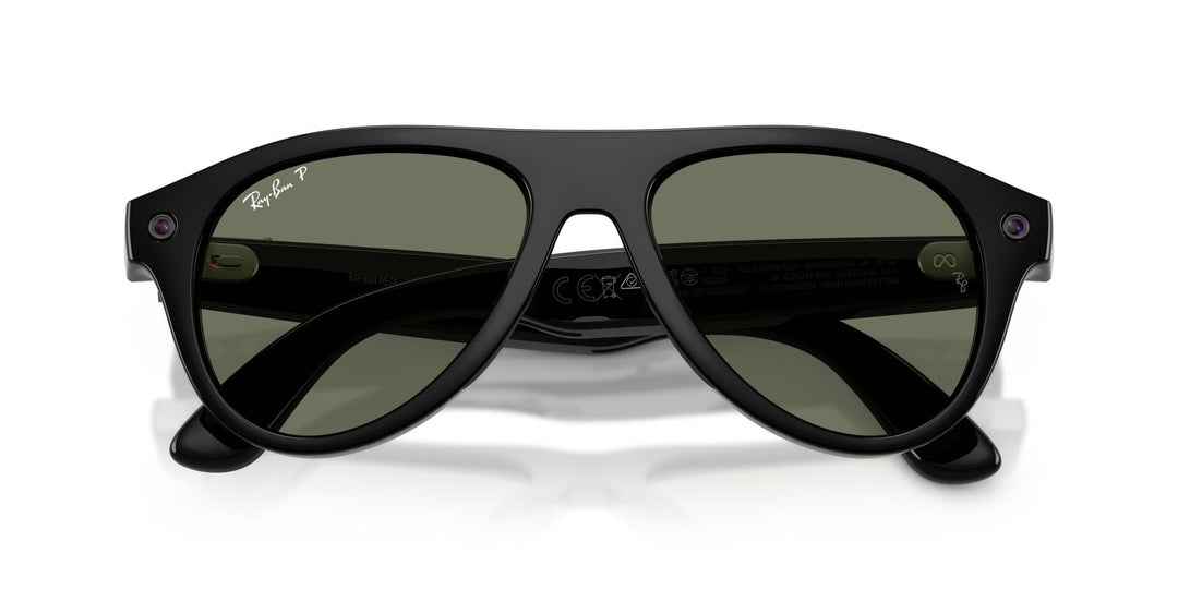 Ray-Ban Meta Gen 3 Aviator Shiny Black Green Polarized | RW4016 601/9A - image 7 - 54-18