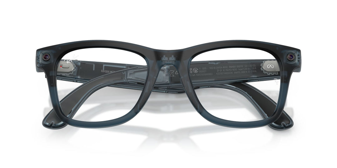 Ray-Ban Meta Gen 3 Wayfarer Matte Transparent Ocean Blue Clear/Grey | RW4011 69211Z - image 10 - Large 53-22