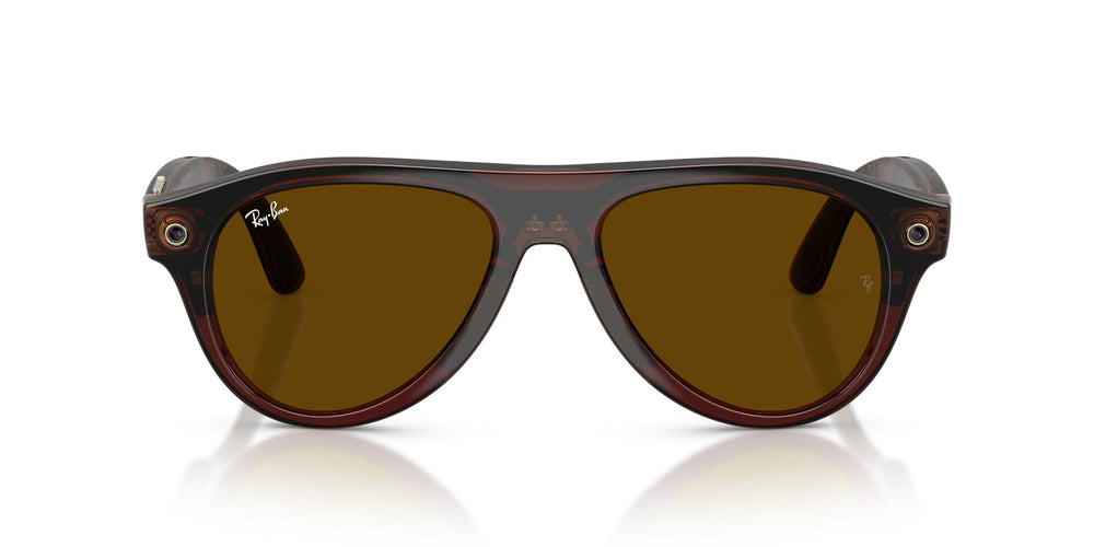 Ray-Ban Meta Gen 3 Aviator Polished Transparent Umber Clear/Jade | RW4016 6912JD - image 6 - 54-18