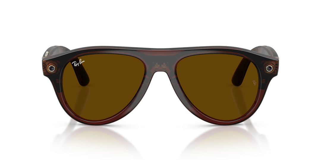 Ray-Ban Meta Gen 3 Aviator Polished Transparent Umber Clear/Jade | RW4016 6912JD - image 6 - 54-18
