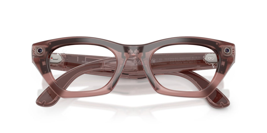 Ray-Ban Meta Gen 3 Zena Polished Milky Pink Blush Clear/Grey | RW4015 69161Z - image 10 - 49-22