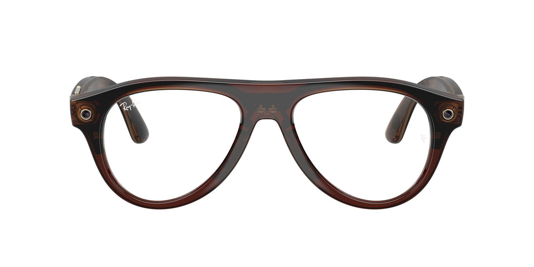 Ray-Ban Meta Gen 3 Aviator Polished Transparent Umber Clear/Jade | RW4016 6912JD - image 1 - 54-18