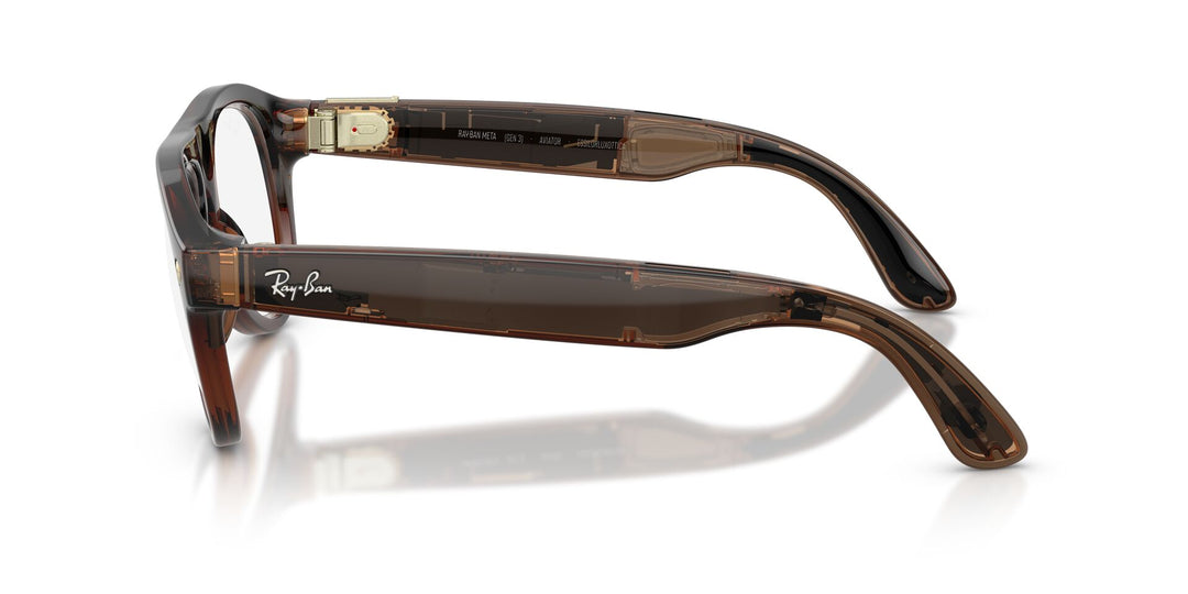 Ray-Ban Meta Gen 3 Aviator Polished Transparent Umber Clear/Jade | RW4016 6912JD - image 8 - 54-18